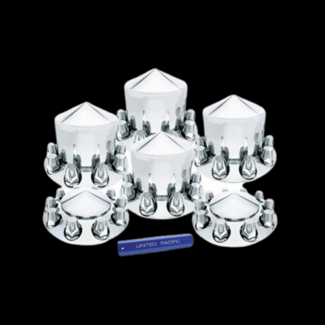 Axle Cover Combo Kit Chrome Pointed Kit w/ 33mm. Screw Standard Nut