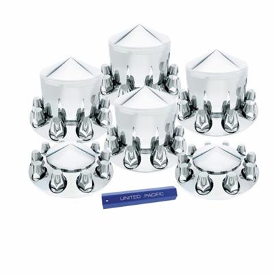 Axle Cover Combo Kit Chrome Pointed Kit w/ 33mm. Screw Standard Nut