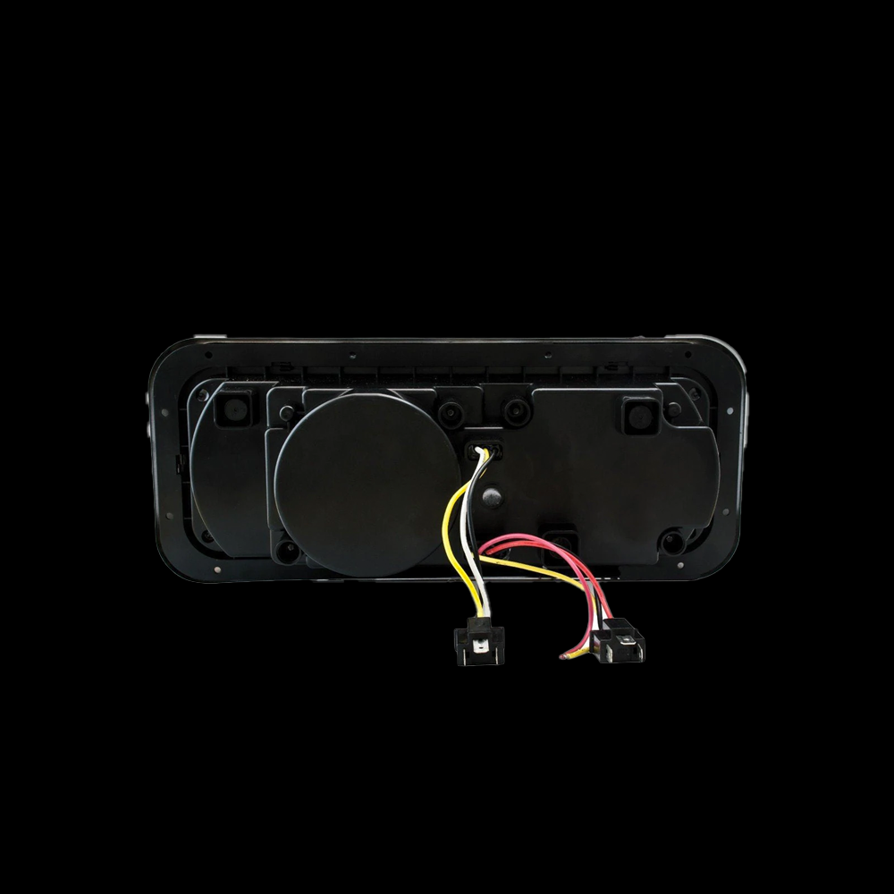 BLACK Universal Classic LED Projector Headlight Assembly with Auxiliary Halo Rings & Housing Bucket - Passenger side