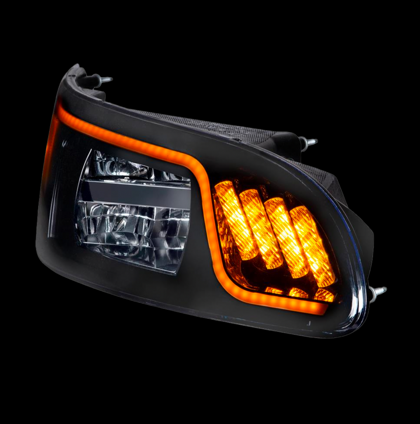 Blackout High Power LED Headlight W/ LED Turn, Position, & DRL For 2005-2015 Peterbilt 386 & 1999-2010 387 / 335 (2005 - 2010)