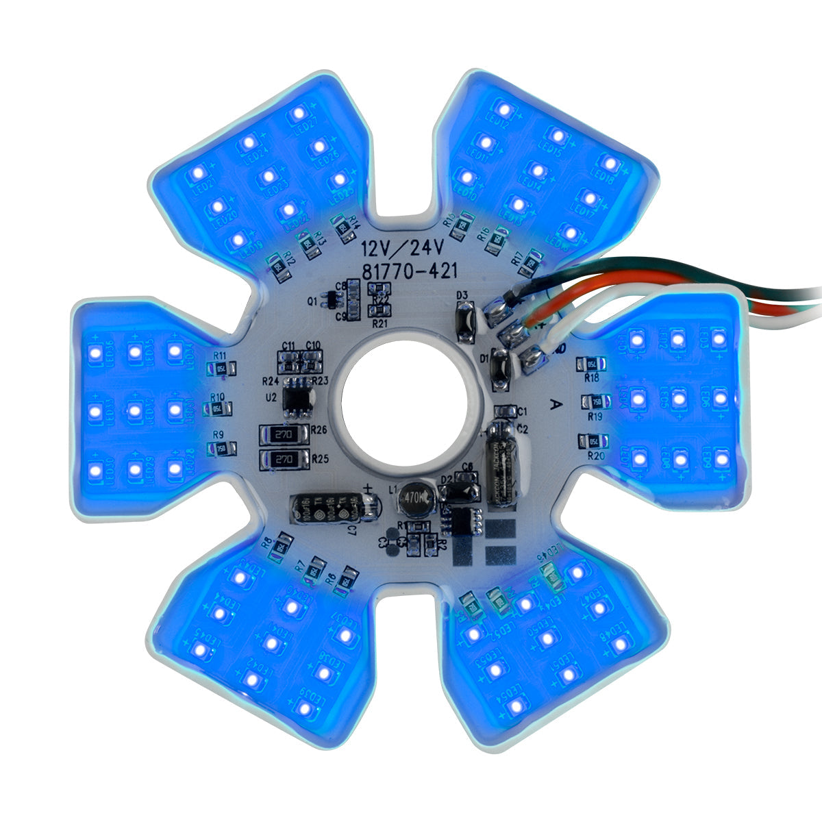 Blue Dual Function Ultra Thin Hex Air Cleaner LED Light