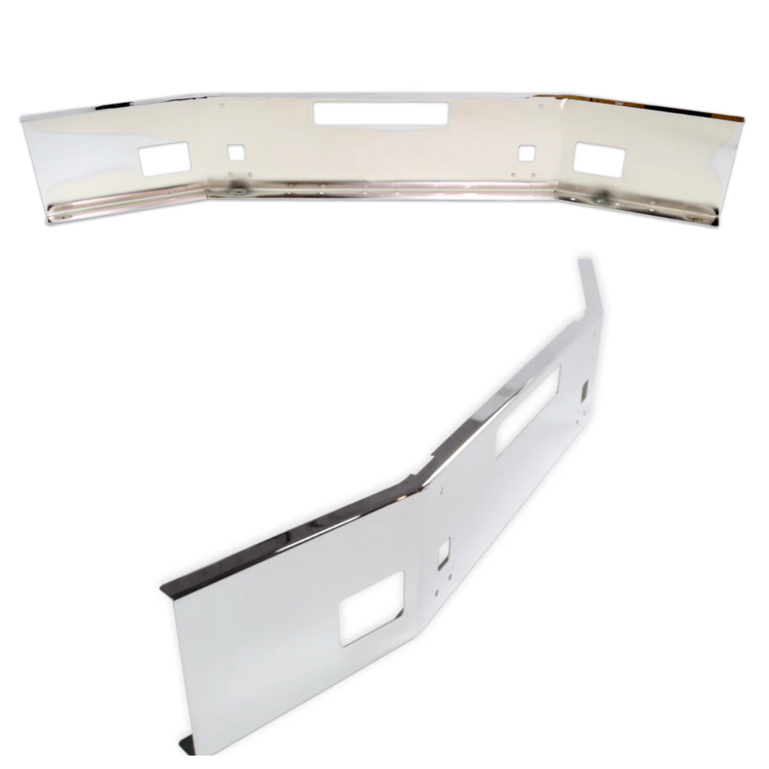 Bumper 14" Chrome Kenworth T800 (2004-2012) w/ Step, Tow, & Fog Light Holes