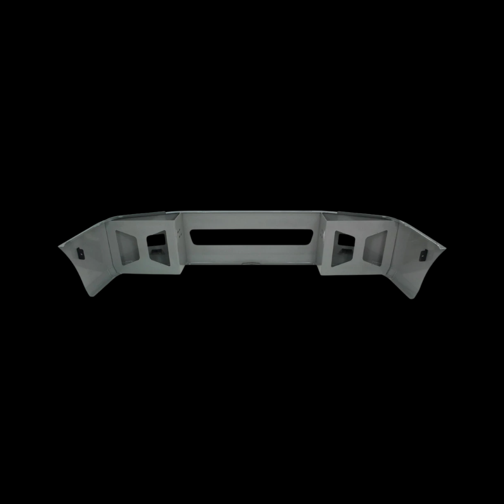 Bumper 18" Chrome Freightliner Century (2005-2007) / Columbia (2003-2007). Aerodynamic Cut, Rectangular Fog Light, Mounting Bolt And Large Center Tow Hole