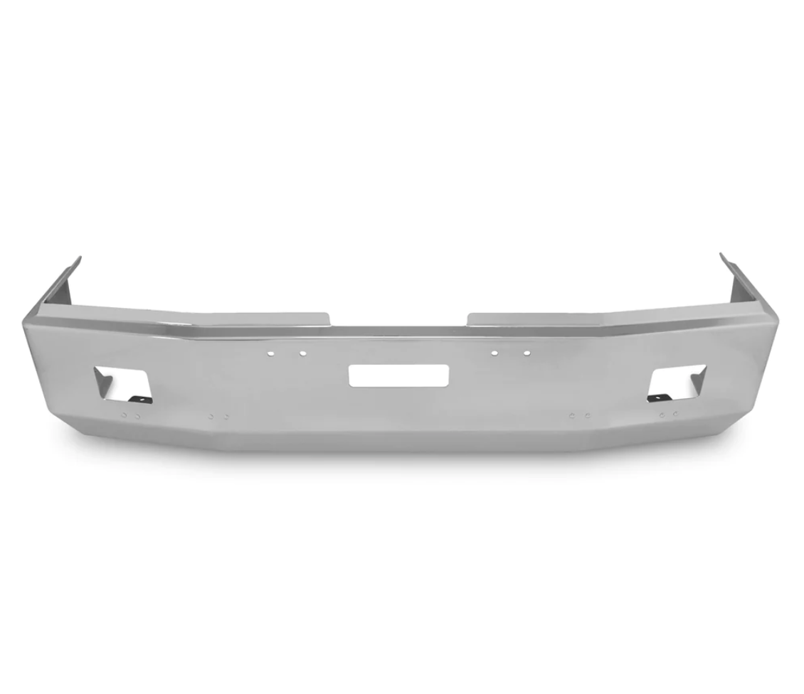 Bumper 18" Chrome Freightliner FLD112/FLD120 (All Years) Aero, w/ Tow & Fog Light Holes.