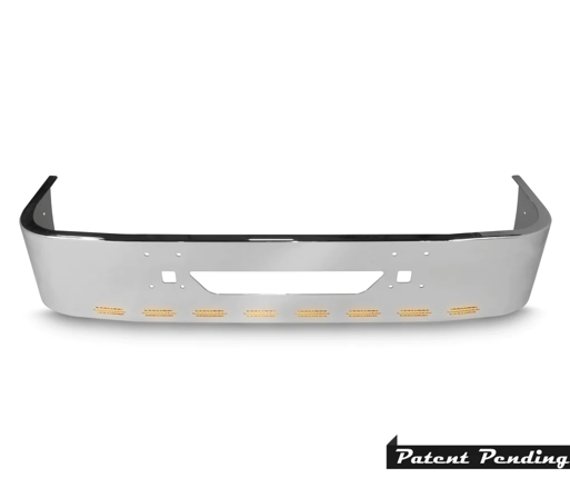 Bumper 20" Chrome Universal Peterbilt/Kenworth American Eagle Rolled End, Tapered, Hidden Lights