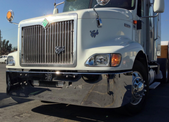 Bumper 20" Chrome Universal Peterbilt/Kenworth American Eagle Rolled End, Tapered, Hidden Lights
