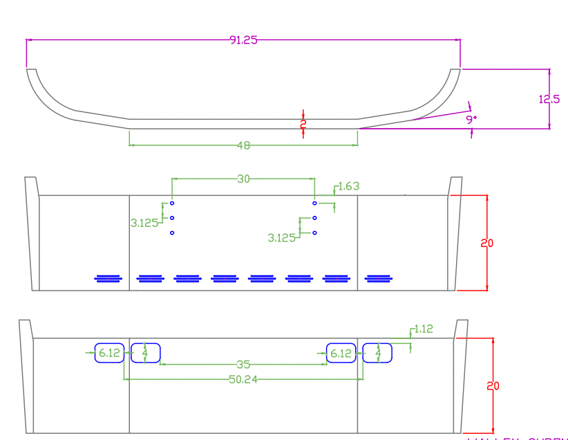 Bumper 20" Stainless Steel International 4700 Wrap Around w/ Step, Tow & 8 Hidden Light Holes