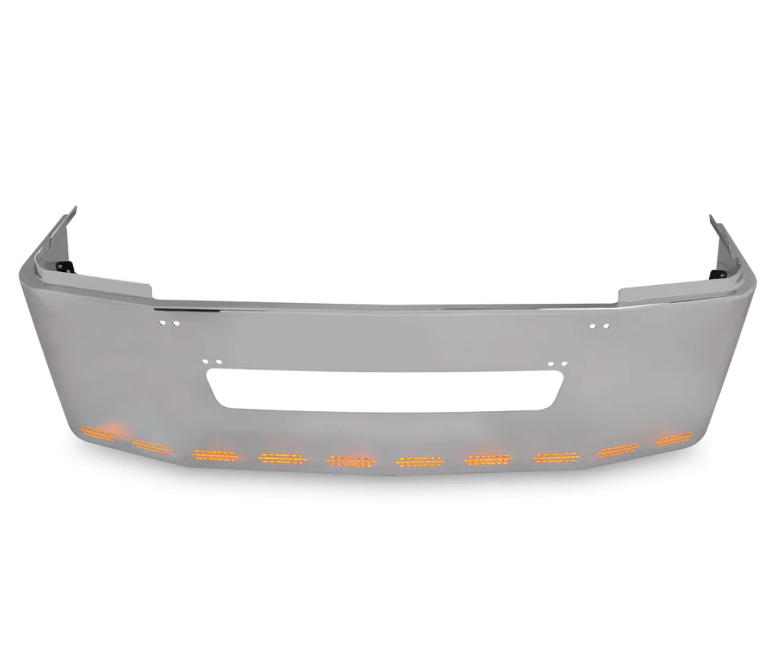 Bumper 22" Chrome Freightliner Century (1996-2004) w/ Tow & Hidden Light Holes