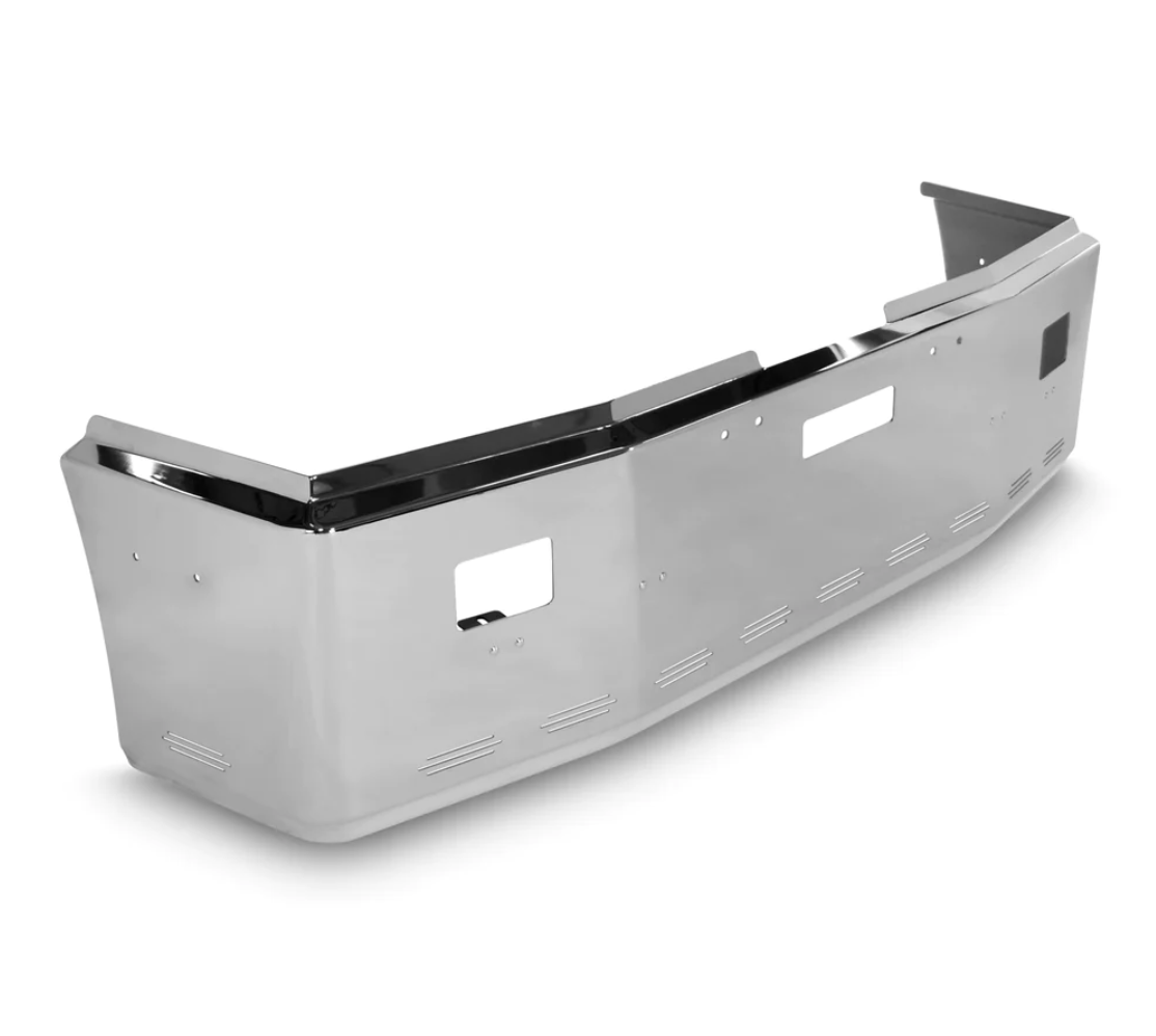 Bumper 22" Chrome Freightliner FLD120 All Years, Aero, Tow, Fog, 11 Hidden Lights Holes