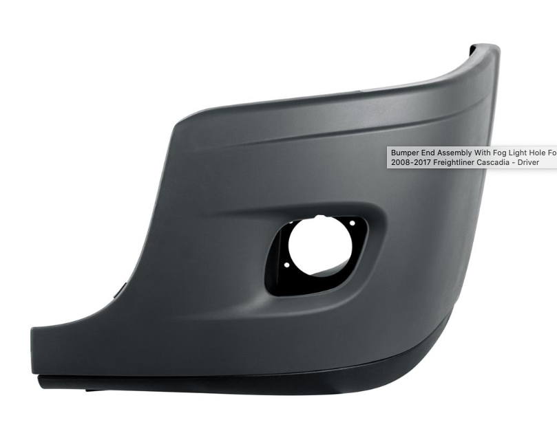 Bumper End Assembly With Fog Light Hole For 2008-2017 Freightliner
