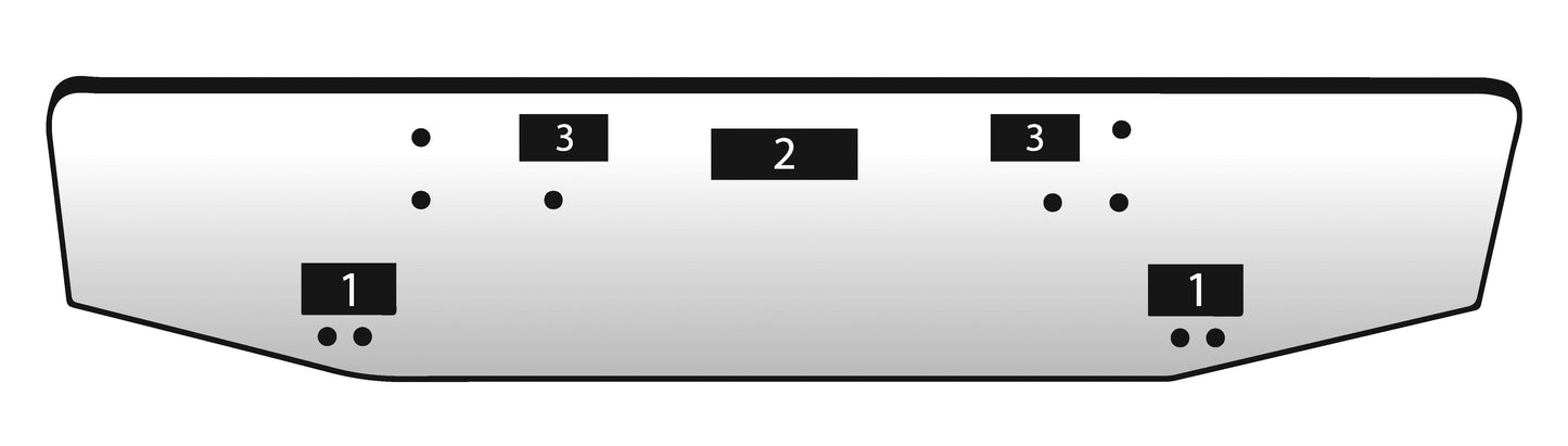 Bumper International 5900 Series Light, Step and Tow holes (optional) 16” wide