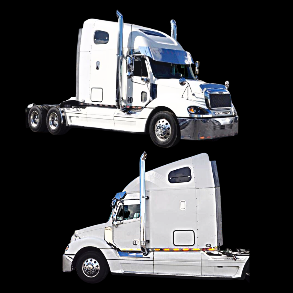 Cab Panel & 68-3/4" Sleeper Panel - 18 Lights Included - 1/4" Extension 2.5" Wide, Freightliner Columbia/Century Oval Hidden Lights . Cab Door Mounts (Pair)
