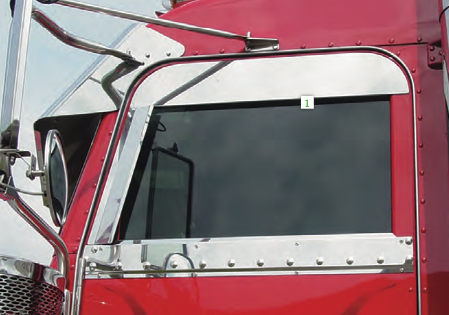Chop Top 6" Peterbilt 379 Cab Mounted Mirrors