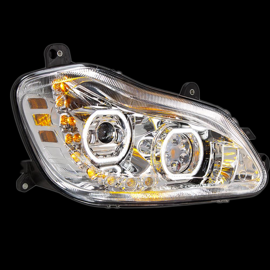 Chrome 10 LED Headlight for (2013-2021) Kenworth T680 - Passenger Side