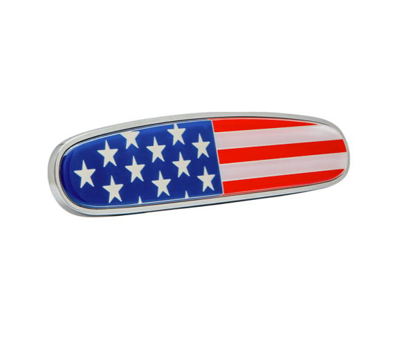 CHROME DIE CAST USA FLAG EMBLEM FOR FREIGHTLINER HOOD