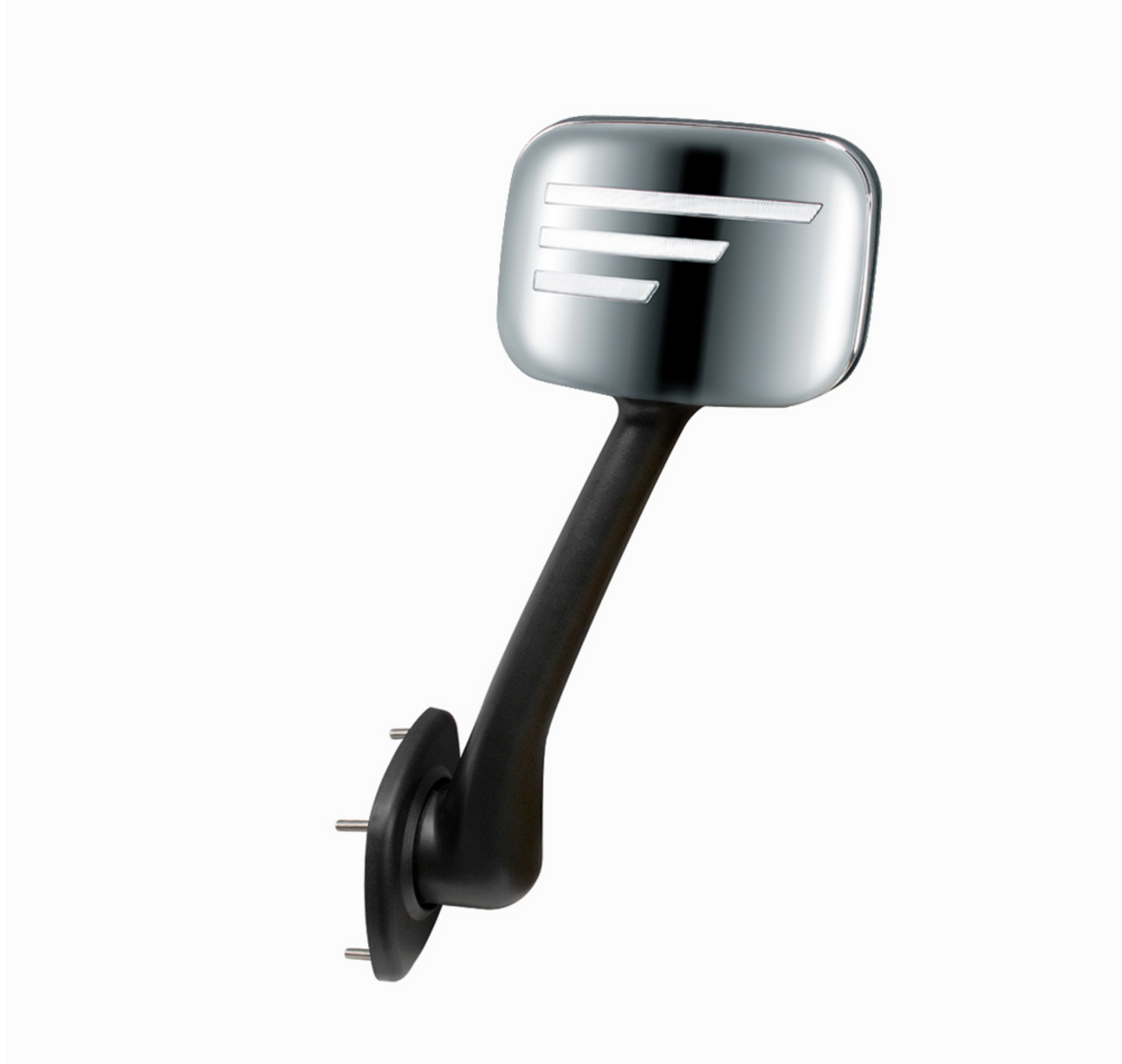 CHROME HOOD MIRROR ASSEMBLY WITH SEQUENTIAL LED TURN SIGNAL FOR 2008-2017 FREIGHTLINER CASCADIA - DRIVER