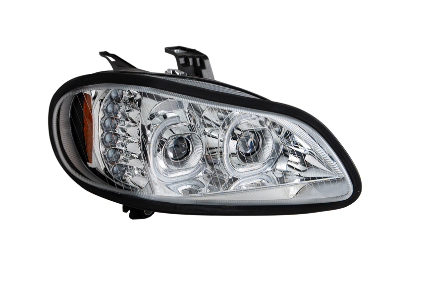 CHROME LED PROJECTION HEADLIGHT ASSEMBLY FOR 2003-2024 FREIGHTLINER M2- PASSENGER