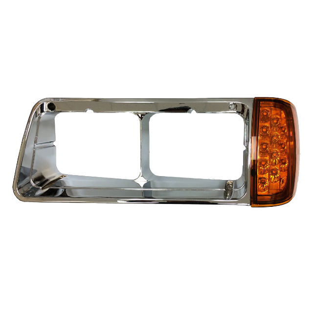 Chrome Left Side Bezel for main Headlamp Freightliner FLD with LED Directional (352-FLFLD-02-L)