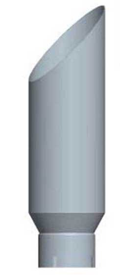 Chrome Miter Cut Top Stack 84" H X 6" Dia Reduced To 5"