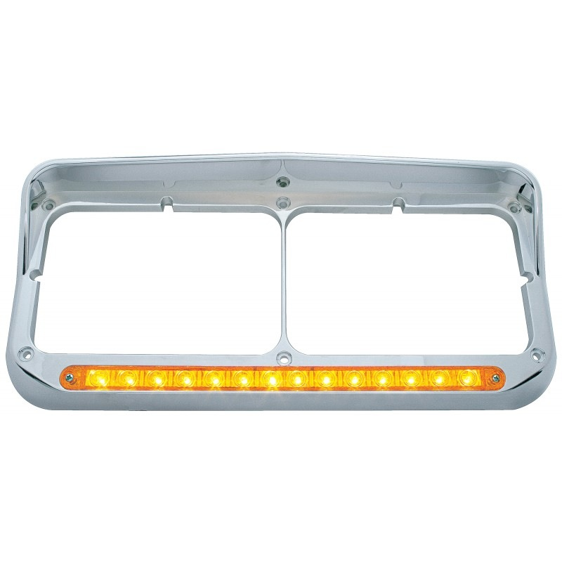 14 Led Dual Headlight Bezel W/ Visor - Amber Led/amber Lens Lighting & Accessories