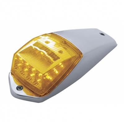 Chrome Plastic 17 Amber Led Square Reflector Cab Light Kit - Amber Lens