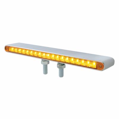 Chrome Plastic 19 Amber/Red Led 12" Double Face Reflector Light Bar