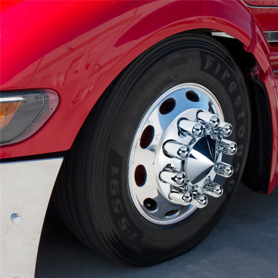 Chrome Plastic 33Mm Dome Nut Cover - Thread-On