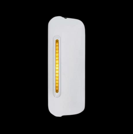 Chrome Plastic Freightliner Driver Side Mirror Cover W/ 14 Amber Led