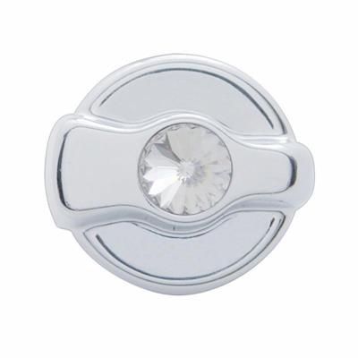 Chrome Plastic Peterbilt A/C Dial Knob W/ Diamond - Clear