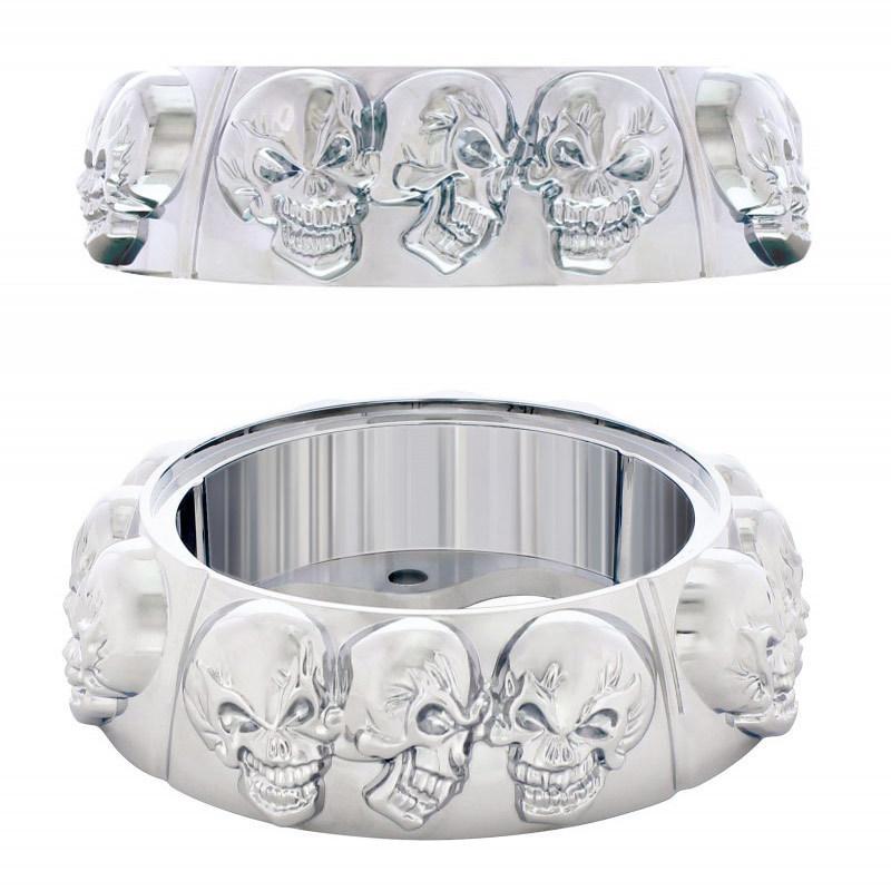 Chrome Skull Steering / Horn Button Bezel Steering Wheels