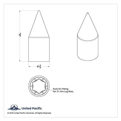 Chrome Spike Nut Cover For 1999-2004 Ford F-Series Push-On Style (Bulk)