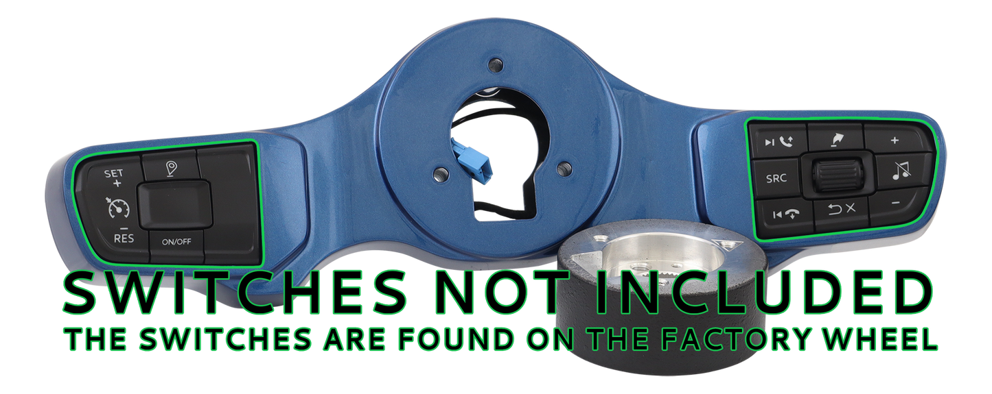 Classic Blue Switch Pad Gen 5 for 3-Hole Series 4-Spoke Wheel - 2021 and Up Peterbilt/Kenworth with Digital Dash, includes 839 Hub