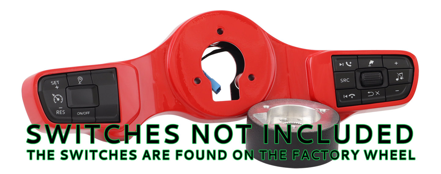 Classic Viper Red Switch Pad Gen 5 for 3-Hole Series 4-Spoke Wheel - 2021 and Up Peterbilt/Kenworth with Digital Dash, includes 839 Hub