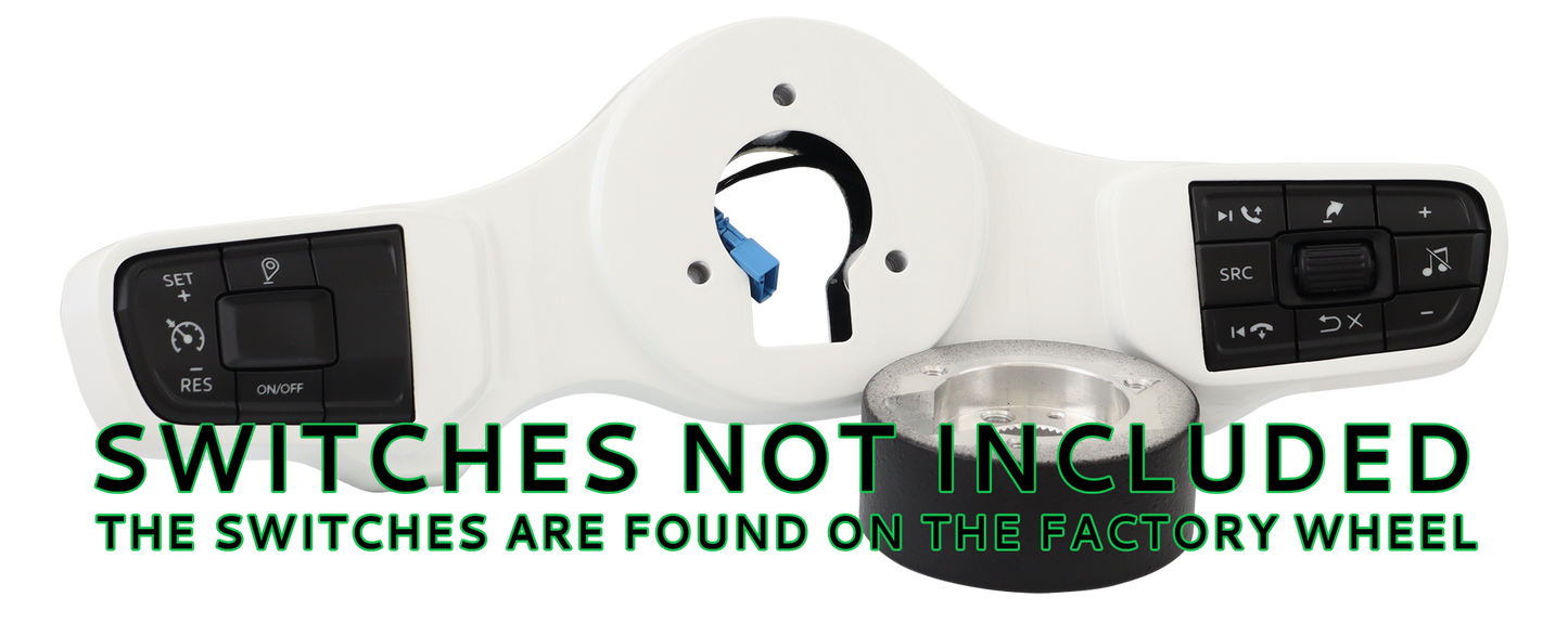 Classic White Switch Pad Gen 5 for 3-Hole Series 4-Spoke Wheel - 2021 and Up Peterbilt/Kenworth with Digital Dash, includes 839 Hub