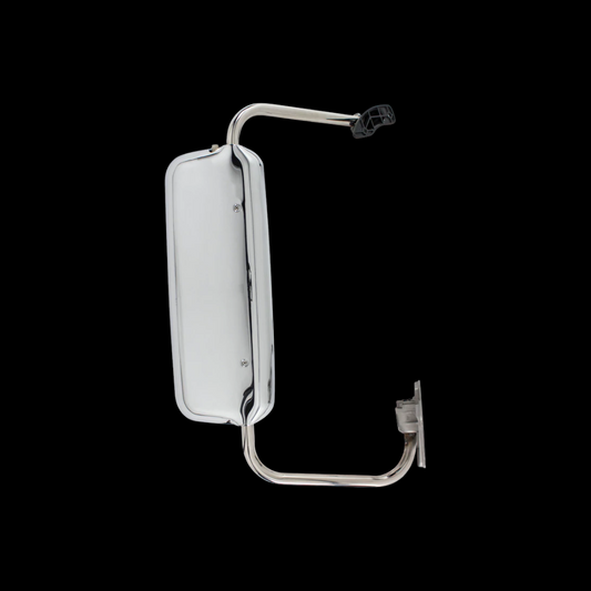 Complete Mirror Assembly with Stainless Steel Arm -Heated-Motorized- Chrome Cover - Fits Freightliner Columbia & Century 2005+, FL112 Set back Axle. Coronado. Passenger