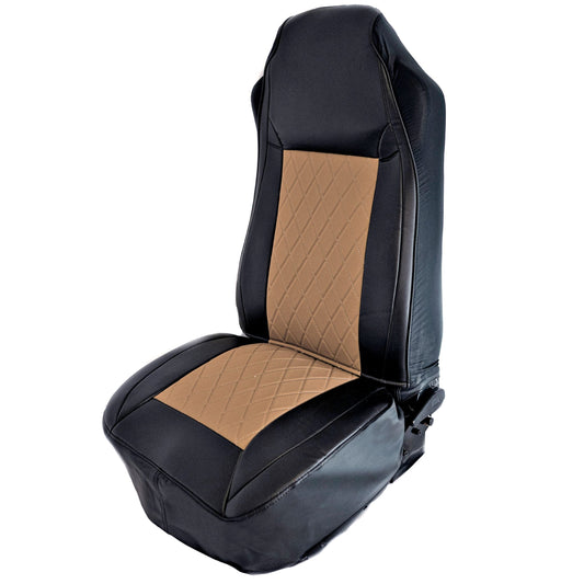 Diamond Series Tan w/white Stitching Seat Cover