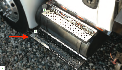 Durastar Bottom Replacement Step With Punched Tread Mounts on fuel tanks fits International 4300