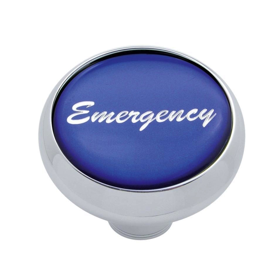 Emergency Deluxe Air Valve Knob - Blue Glossy Sticker Cab Interior