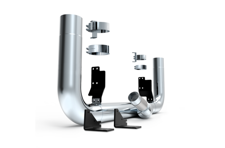 Exhaust Kit and DPF Relocate for 389 Peterbilt 8"