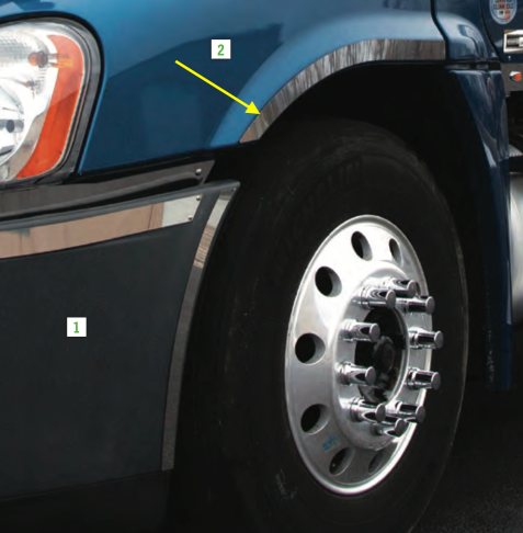 Freightliner Cascadia Fender Outer Trims (Pair) 2008+