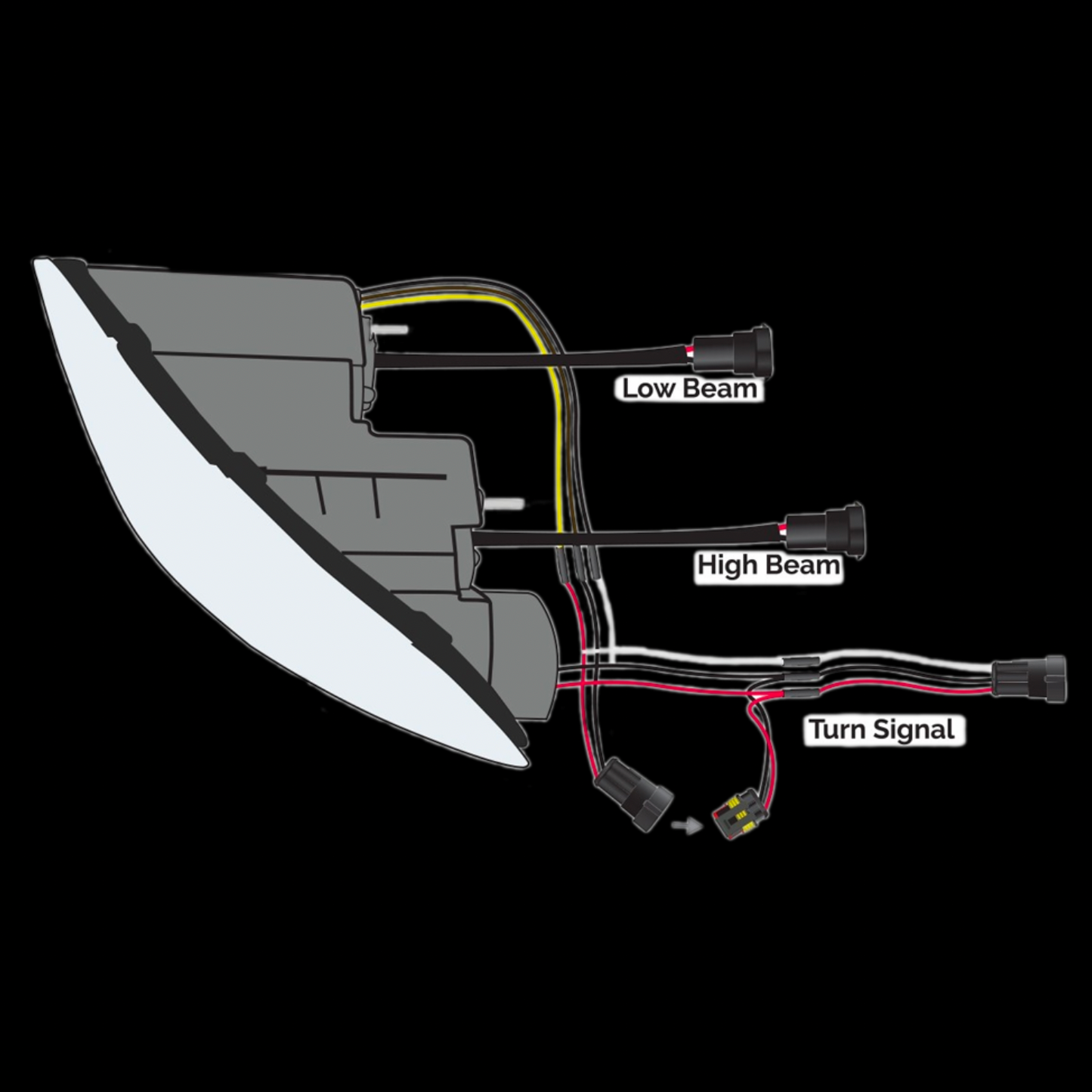 Freightliner Cascadia LED Projector Headlight Assembly with LED Strip