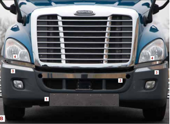 Freightliner Cascadia Under Headlight Trims -Pair-