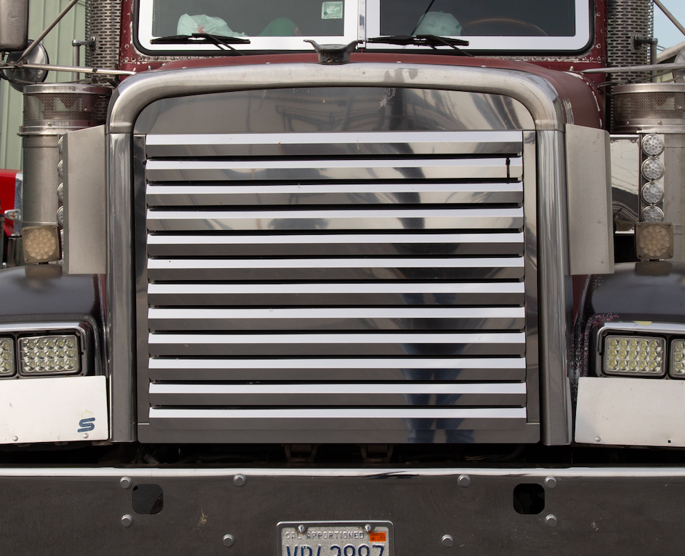 Freightliner Classic/XL/FLD 120 Hood Grill w/12 Munster Louvers - Grill Surround NOT included.