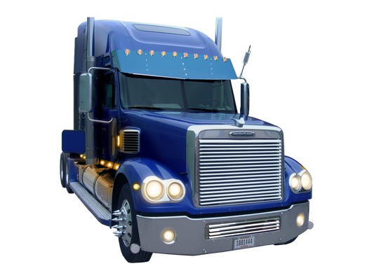 Freightliner Coronado 18"x20" V-Style Visor w/10-2" Light Holes (2 Hole Side Mount)