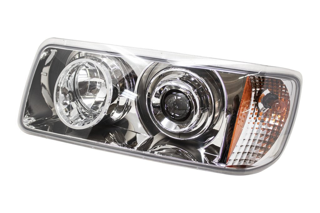 Freightliner FLD Chrome Headlight 9005 60W 9006 51W Sylvania Bulbs Included. Driver Side