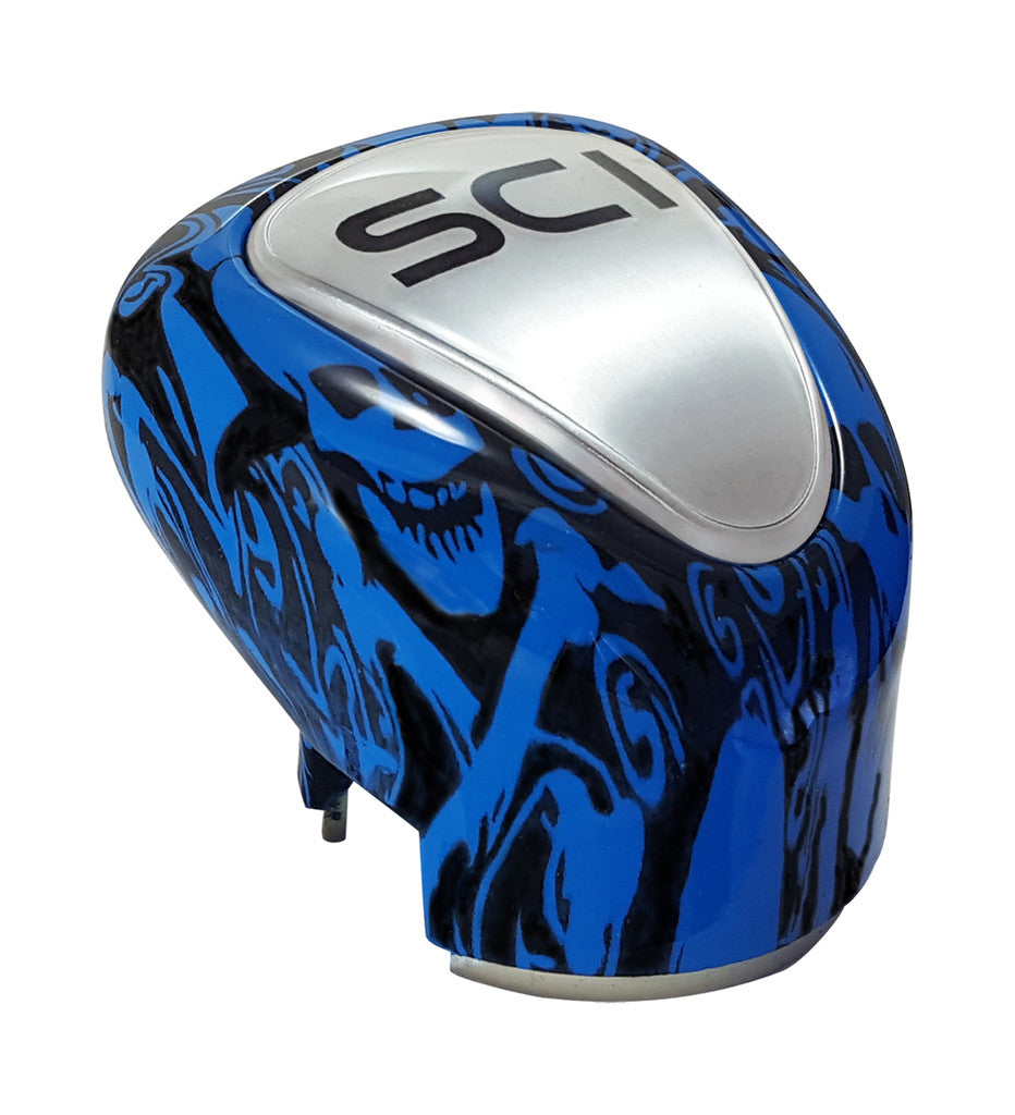 Gear Shift Cover - OEM Style 13/15/18 - Blue Skulls