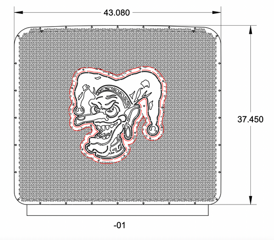 Grill Peterbilt 389 w/ Triangle  & "Clown Face" Cutout Line