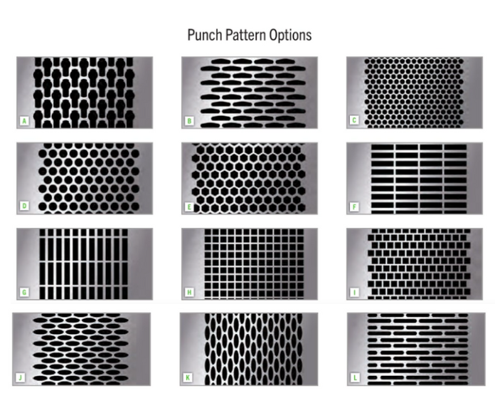 Grille Peterbilt Regular Short Hood 357,377,378,379 And 385 With Tapered Grill - Small 1/4" Circles Punch Style - Grill Surround NOT included - Vertical Grill Bars NOT included.