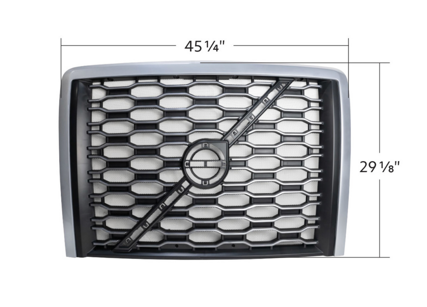 GRILLE WITH BUG SCREEN FOR 2018-2024 VOLVO VNL - SILVER