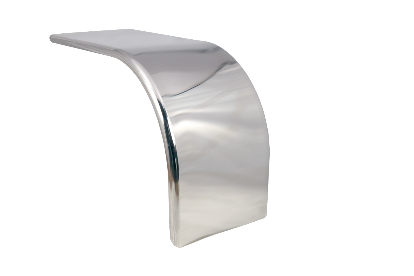 Half Fender 80” Smooth Extra Long, Straight Down. Mirror Finish. 14 GA. (49” - 31”) Fits 43” or 46.5” Tires